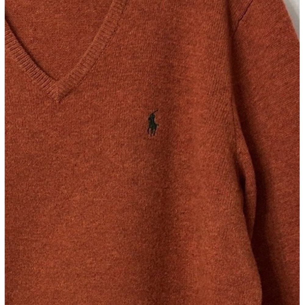 Polo Ralph Lauren Mens 100% Lambs Wool V Neck Pullover Sweater Size Large - Picture 5 of 7